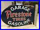 Firestone-Tires-Vintage-Porcelain-Sign-Gargoyle-Gas-Oil-Pegasus-2-Sided-Flange-01-msq