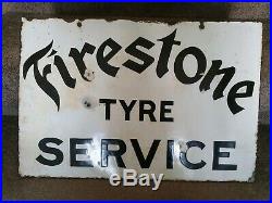 Firestone Tyre Service Enamel Sign Vintage Automobilia Garage Memorabilia Motor