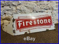 Firestone Tyre Stand Enamel Sign Vintage Automobilia Garage Motoring