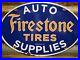 Firestone-Vintage-Porcelain-Sign-1953-Tires-Car-Truck-Automobile-Supplies-Oval-01-txx