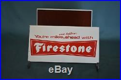 Firestone Vintage Tire Display Rack Stand Gas Station Service You're Miles Ahead