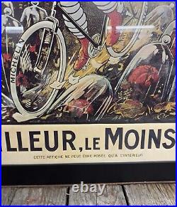 Framed Vintage 60s/70s Michelin Man Bibendum Bicycle Tires Bike Shop Poster Sign