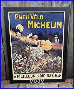 Framed Vintage 60s/70s Michelin Man Bibendum Bicycle Tires Bike Shop Poster Sign