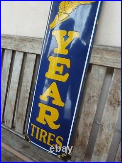 GOODYEAR porcelain sign advertising vintage logo 39 oil old tires tire shop