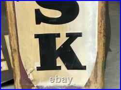 GUARANTEED ORIGINAL Vintage 1949 FISK TIRE Vertical Sign GAS Oil OLD WILL SHIP