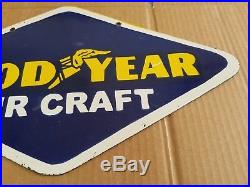 Good Year Air Craft Porcelain Sign Airplane Oil Gas Station Tires Vintage Garage