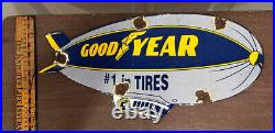 Good Year Blimp #1 In Tires Porcelain Vintage Sign