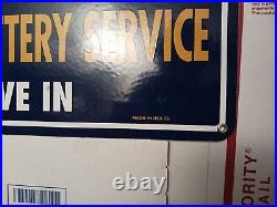 Good Year Tire And Battery Service Vintage Porcelain Gas Oil Sign