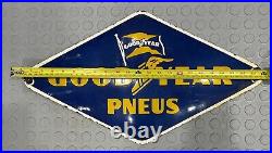 Good Year Tire PNEUS Porcelain Metal Sign24 X 13.5 inches Vintage Goodyear