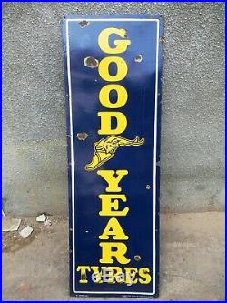Good Year Tire Vintage Enamel Porcelain Sign Torpedo Email Made In Germany Old3