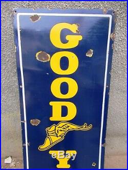 Good Year Tire Vintage Enamel Porcelain Sign Torpedo Email Made In Germany Old3