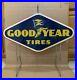 Good-Year-Tires-Rack-Display-Sign-Double-Sided-Vintage-Metal-Gas-Oil-Garage-01-dr