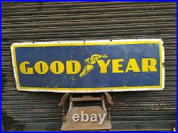 Good Year Tyre Flying Shoe Garage Sign Vintage Porcelain Enamel Sign 24 X 72 Hug