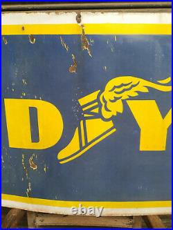 Good Year Tyre Flying Shoe Garage Sign Vintage Porcelain Enamel Sign 24 X 72 Hug