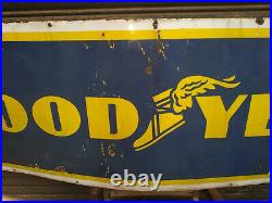 Good Year Tyre Flying Shoe Garage Sign Vintage Porcelain Enamel Sign 24 X 72 Hug