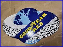 Goodyear Tires Porcelain Enamel Sign 37 X 23 Inches