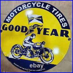 Goodyear Tires Porcelain Sign 30 Inches Round