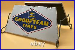 Goodyear Tires Vintage Sign, Stand, Advertisment Rare, Shows Wear