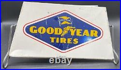 Goodyear Tires Vintage Sign, Stand, Advertisment Rare, Shows Wear