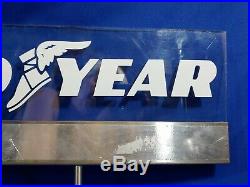 Goodyear Tires Wing Foot Stand Store Display Sign Advertising VTG 24x20 Service