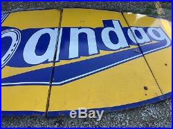 HUGE Vintage 4 Panel PORCELAIN BANDAG TIRE Sign 8'X16' Gas Oil Goodyear Hot Rod