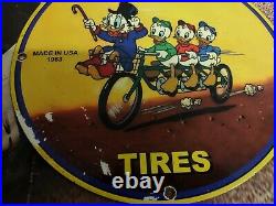 Heavy Old Vintage 1963 Tires Porcelain Tire Metal Sign Service