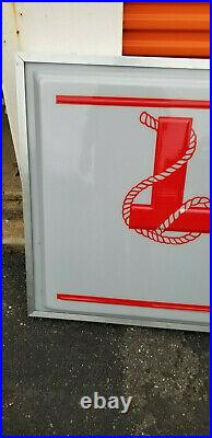 Huge Vintage Laramie Tire Dealer Gas Station Sign Wall Mounted Lighted NOS