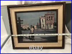 Hughie Lee-Smith 1952 Boy With The Tire 3D Framed Art Signed On Left Side NM5 3D
