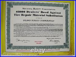 INLAND TIRE REPAIRS Old Sign Bevel Edge Gas Station Shop Auto Truck Ad 1k Bonded