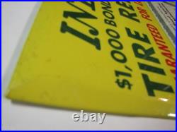 INLAND TIRE REPAIRS Old Sign Bevel Edge Gas Station Shop Auto Truck Ad 1k Bonded