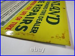 INLAND TIRE REPAIRS Old Sign Bevel Edge Gas Station Shop Auto Truck Ad 1k Bonded