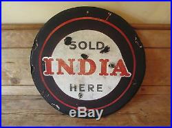 India tyres enamel sign. Vintage sign. Tyre sign. Michelin. Dunlop. Goodyear