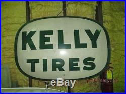 Kelly Springfield Tires Original Steel Bubble Sign 60 X 41 Vintage A-M 3-63