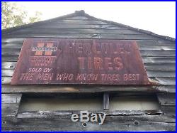 LQQK! VinTaGe HERCULES TIRE DISPLAY Stand SIGN Gas Oil Service Station OLD Car
