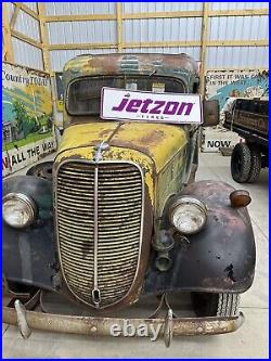 LQQK! Vintage Embossed JETZON TIRES Sign Old Car Truck Tractor Ag Trailer Farm