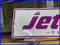 LQQK! Vintage Embossed JETZON TIRES Sign Old Car Truck Tractor Ag Trailer Farm