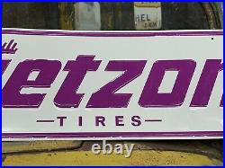 LQQK! Vintage Embossed JETZON TIRES Sign Old Car Truck Tractor Ag Trailer Farm