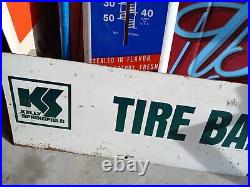 Large Metal Vintage Sign Kelly Springfield Tire Bargains Auto Advertising