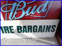 Large Metal Vintage Sign Kelly Springfield Tire Bargains Auto Advertising