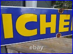 Large Rare Vintage Michelin Man Tires 36 Porcelain Metal Sign