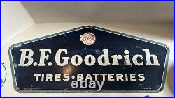 Large Vintage 1948 B. F. Goodrich Tires Batteries Gas Station 5ft Metal Sign