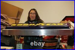 Large Vintage 1970's Goodyear Tires Gas Station 36 Embossed Lighted Sign NICE