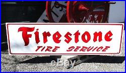 Large Vintage Antique Wood Firestone Farm Tires Tractor Truck Gas Oil 40 Sign