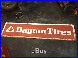 Large Vintage Dayton Tires large double sided original sign horse rare oil gas