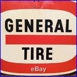 Large Vintage GENERAL TIRE Gas Station Dealer Garage Metal Sign Display 23X16