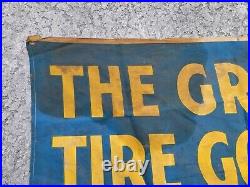 Large Vintage Goodyear G3 Tires Cloth Canvas Banner Poster Sign Gas Oil Station