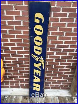 Large Vintage Goodyear Tires double sided metal sign 65 1/2 large rare gas oil
