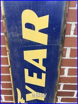 Large Vintage Goodyear Tires double sided metal sign 65 1/2 large rare gas oil