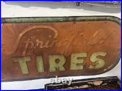 Large Vintage Kelly Tires metal sign 11'x 2