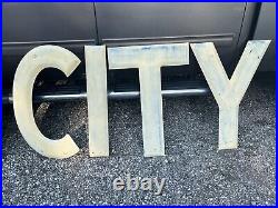 Large Vintage Metal Porcelain TWIN CITY TIRE CO. Letter Sign 30.5x18in HEAVY